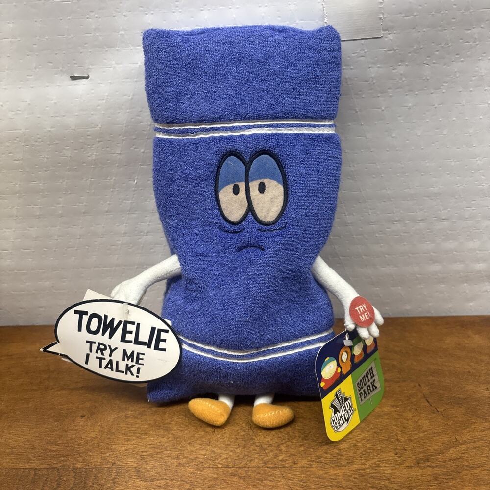 Vintage 2002 South Park Towelie Talking Plush Doll Figure Towel * Has 5 Sayings*
